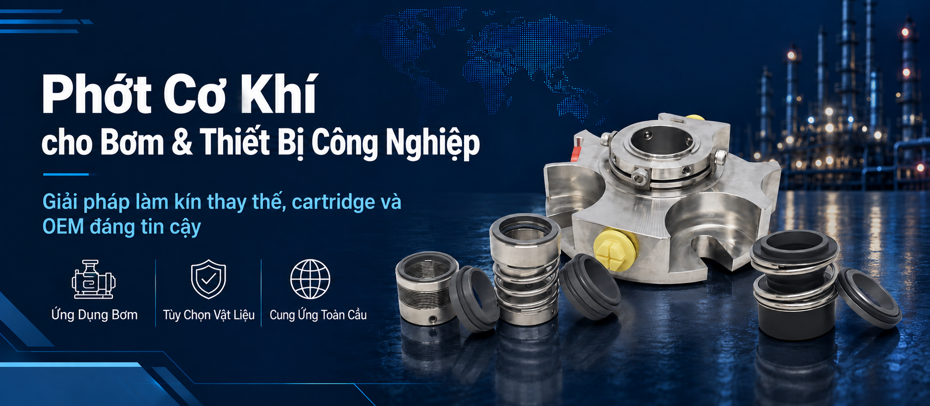 Phớt cơ khí cho máy bơm và thiết bị công nghiệp Phớt cơ khí cho máy bơm và thiết bị công nghiệp
