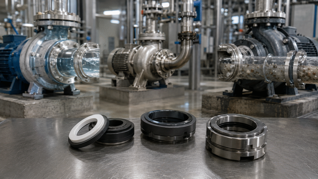 Mặt chà silicon carbide, tungsten carbide, ceramic và carbon cho bơm nước, hóa chất và môi trường mài mòn