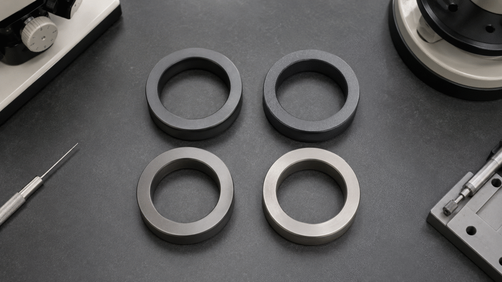 Các cấp mặt SiC và TC thể hiện khác biệt cấu trúc gốm và carbide kết dính